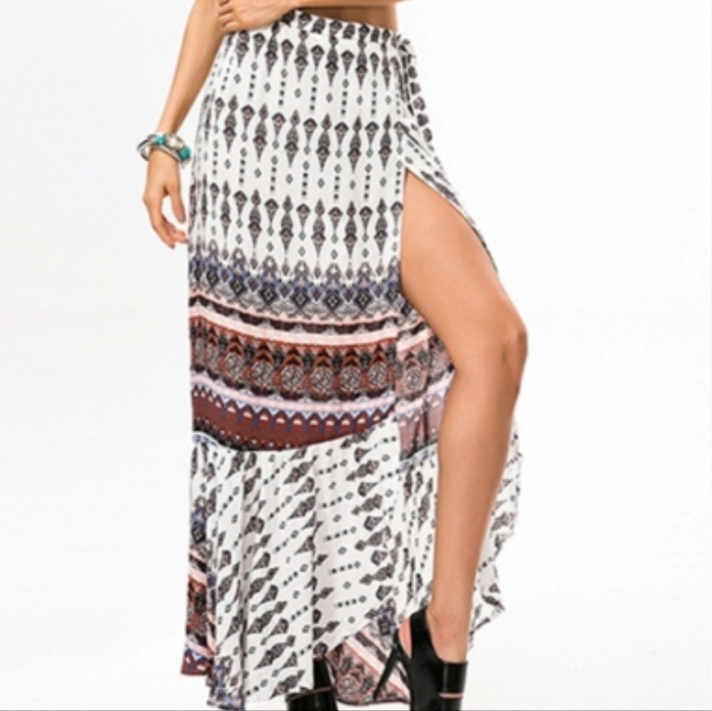 Womens Side Tie Beach Maxi Skirt
